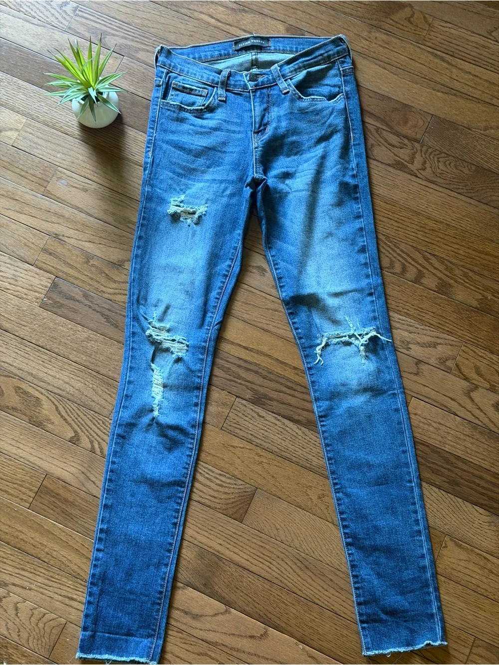 Flying Monkey Blue Distressed Women's Skinny Jeans